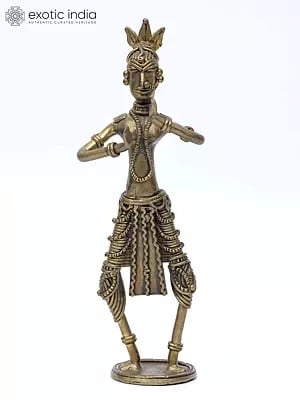 8" Tribal Dancer | Brass Statue