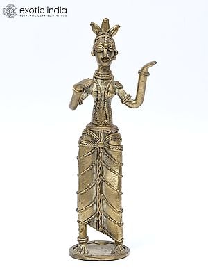 7" Female Tribal Dancer | Brass Statue