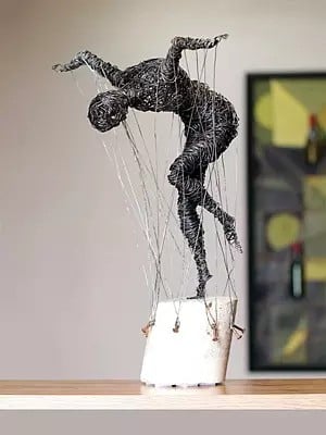 11" Iron Wire Handmade Sculpture | Wire Art |  Table And Home Décor