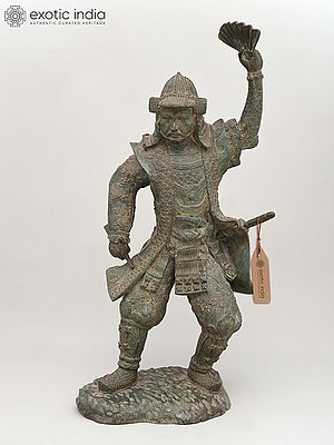 21" Japanese Samurai Warrior | Bronze Statue | Table & Home Decor