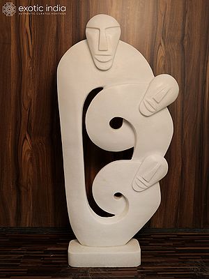 Cycle of Being: The Eternal Continuum in Handcarved White Marble