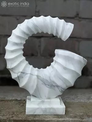 25" Art Without Limits | Decorative Sculpture | White Marble | Hand Carved