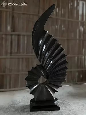 42" Wings of Opportunity | Abstract Modern Art Sculpture | White Marble | Hand Carved