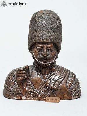 3" Small Colonial-Era Indian Soldier Bust – Heritage Brass Art | Table Piece