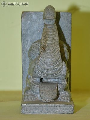 6" Elephant Welcoming with Its Trunk | Green Stone Statue | Home Decor | Hand Carved