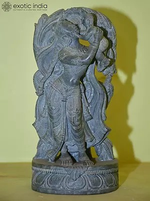 10" A Mother Playing with her Baby | Orissa Stone Statue | Hand Carved