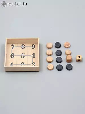 Traditional Wooden Math Puzzle - Dice & Token Strategy Board Game