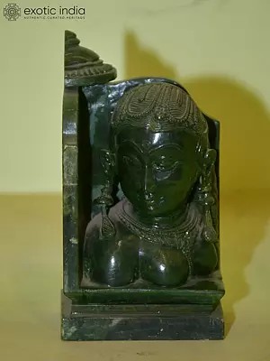 6" Statue of a Beautiful Lady Bust | Hand Carved in Orissa Stone | Excellent indian art