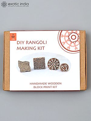 DIY Rangoli Making Craft Kit | Handmade Wooden Block Print Kit for Kids
