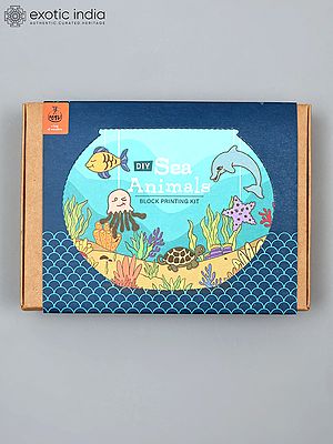 Sea Animals - DIY Wooden Block Printing Kit | Art and Craft Kit for Kids