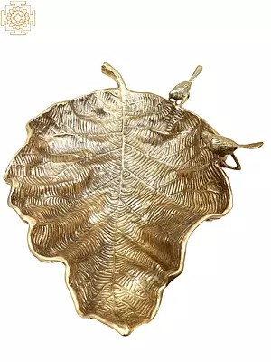 24" Brass Banana Leaf Urli | Handmade