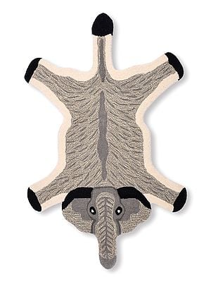 Ultimate-Gray Tufted Baby Elephant Yogic Asana Mat from Mirzapur