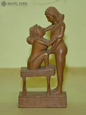 6" Sacred Love - Kamasutra Statue | Hand Carved in Orissa Stone | Exquisite Indian Art