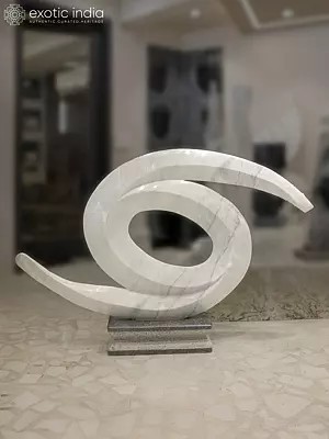 68" Infinity Loop | Modern Art Sculpture | White Marble | Exquisite Indian Art