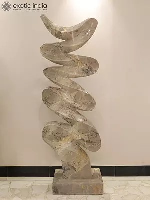 68" Dance of the Curves | Abstract Art Statue | White Marble | Exquisite Indian Art