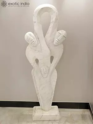 73" Symbol of Unity | Abstract Modern Art | White Marble | Exquisite Indian Art