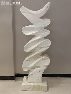 72" Rhythm | Abtract Art Statue | White Marble | Exquisite Indian Art