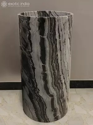 33" Wash Basin | Home Decor | Black Marble | Exquisite Indian Art
