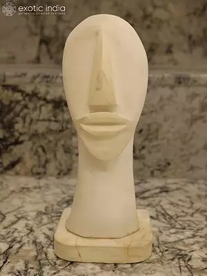 17" Human Bust | Abstract Modern Art Statue | Marble | Excellent Indian Art