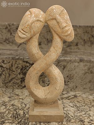 26" Solidarity | Abstract Modern Art Statue | Marble | Excellent Indian Art