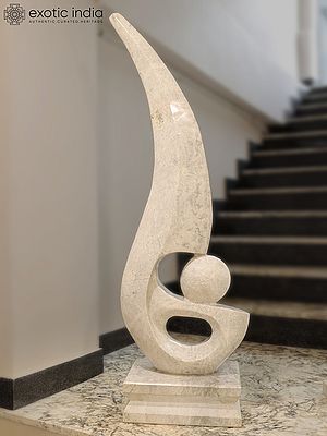 53" Stability in Imbalance | Abstract Modern Art Statue | Marble | Excellent Indian Art