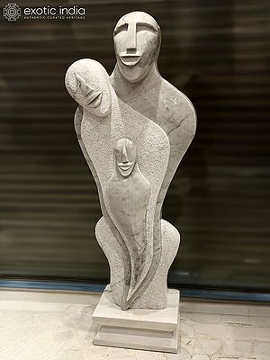 67" Bound by Love - Family | Abstract Modern Art Statue | Marble | Exquisite Indian Art