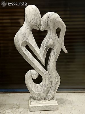 64" Mr. & Mrs. Perfect | Abstract Modern Art Statue | Marble | Excellent Indian Art