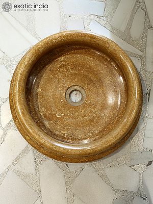 17" Wash Basin - Pot Shaped  | Home Decor | Marble | Exquisite Indian Art