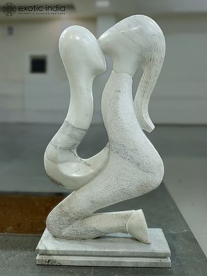 42" Eternal Couple Bond | Abstract Modern Statue | Marble | Exquisite Indian Art