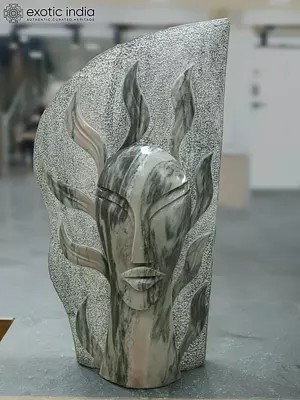 39" Face - Truth of Tomorrow | Abstract Modern Art Statue | Marble | Exquisite Indian Art
