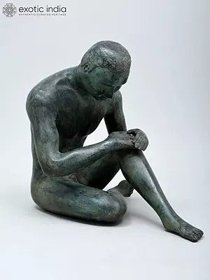 13" Contemplative Man | Home Decor | Brass Statue