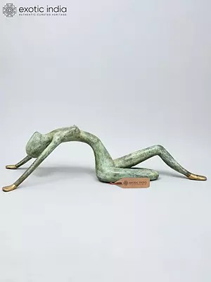 27" The Stretch of Calm - Contemporary Female Form | Home Decor | Brass statue
