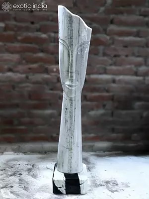 60" Tall Human Face | Modern Art Marble Statue | Exquisite Indian Art
