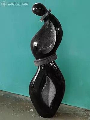 36"Abstract Modern Art | Home Decor | Black Marble Sculpture | Exquisite Indian Art