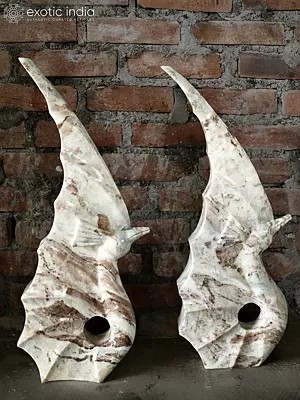 31" Peacock | Abstract Modern Art | Marble Statue | Exquisite Indian Art