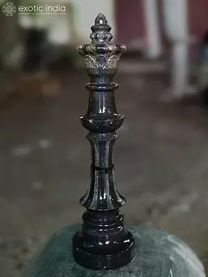 18" The King | Modern Art Black Marble Sculpture | Exquisite Indian Art