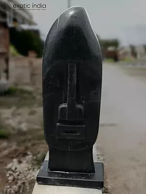 36" The Face That Protects From Evil | Abstract Modern Art Stone Statue | Exquisite Indian Art