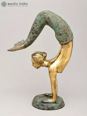 14" Handstand Mermaid | Brass Statue | Table Decor