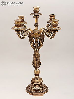 20" Victorian-Style Brass Five Arm Candelabra | Home Decor