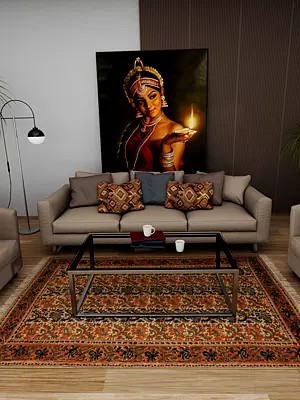 Floral Printed Kalamkari Durri from Andhra Pradesh