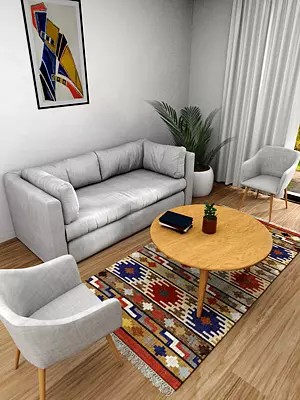 Handloom Dhurrie from Bhadohi with Thread Weave in Various Color