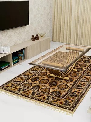 Alabaster-Gleam and Gray Kalamkari Dhurrie from Telangana