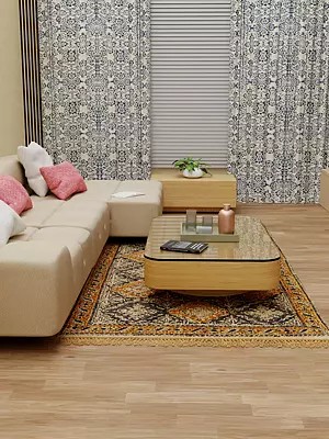 Almond-Oil Kalamkari Dhurrie from Telangana