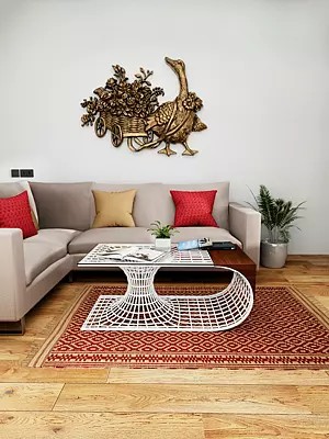 Dhurrie from Telangana with Woven Bootis