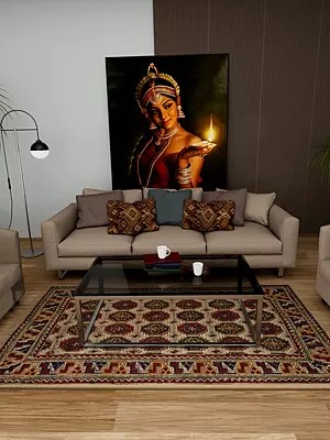 Multicolor Kalamkari Runner from Telangana with Printed Large Bootis