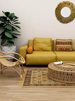 Multicolor Kalamkari Runner from Telangana with Printed Flowers