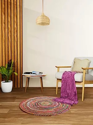 Multicolored Round Asana Mat