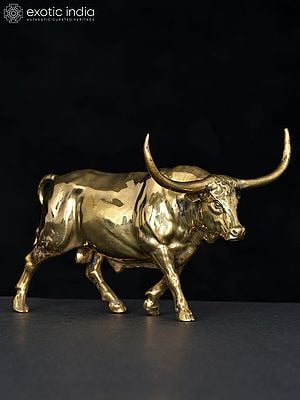 5" Small Superfine Engry Bull | Brass Statue