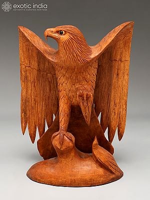 18" Eagle Statue | Wood Carving