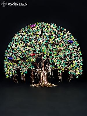 Large Brass Tree of Life with Chirping Birds | Home Decor